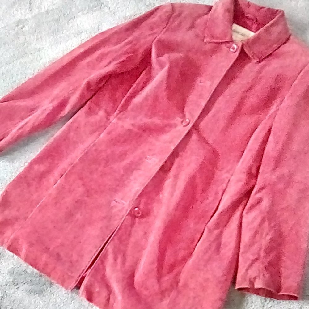Red Washable (!?!) Suede Coat by CHEROKEE - Picture 2 of 6